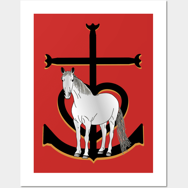 Camargue horse and cross Wall Art by GribouilleTherapie
